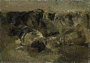 George Hendrik Breitner Four Cows oil painting on canvas